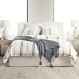 Jayson Blue Stripe Linen Cashmere Duvet Collection by Classic Home at Eve Furniture