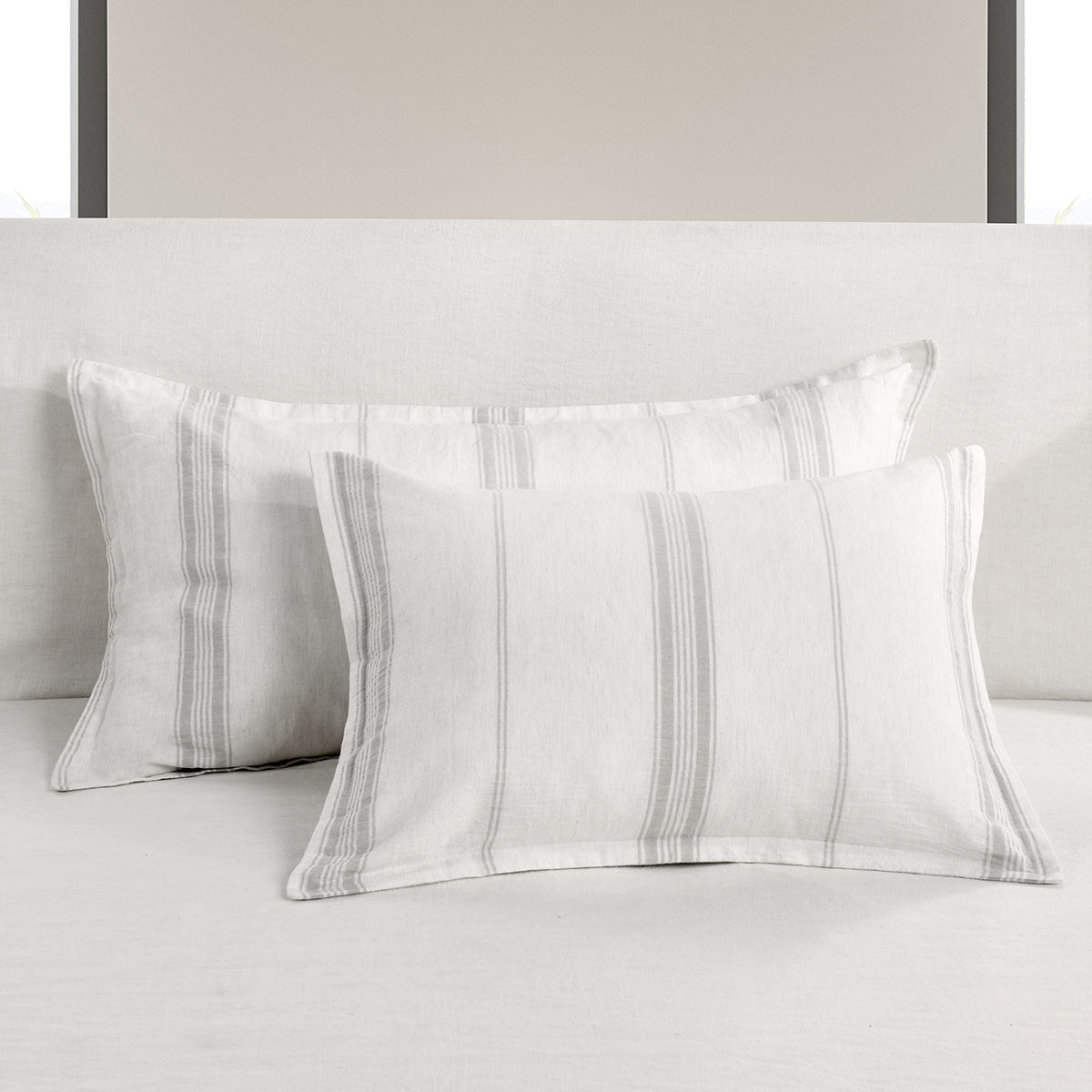 Jayson Gray Stripe Linen Cashmere Duvet Collection by Classic Home at Eve Furniture
