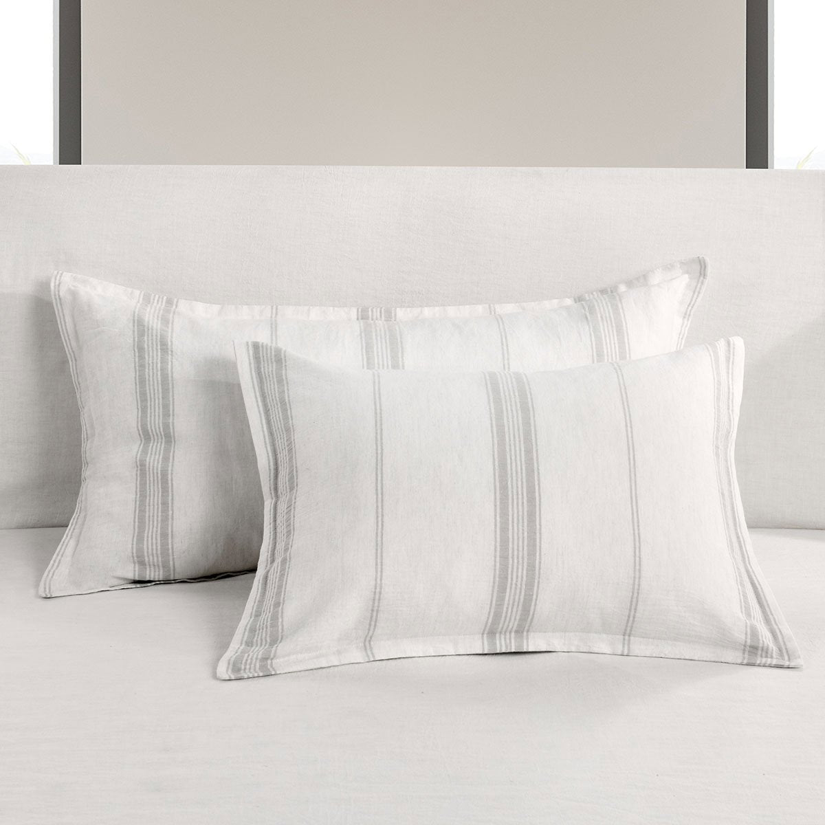 Jayson Gray Stripe Linen Cashmere Duvet Collection by Classic Home at Eve Furniture