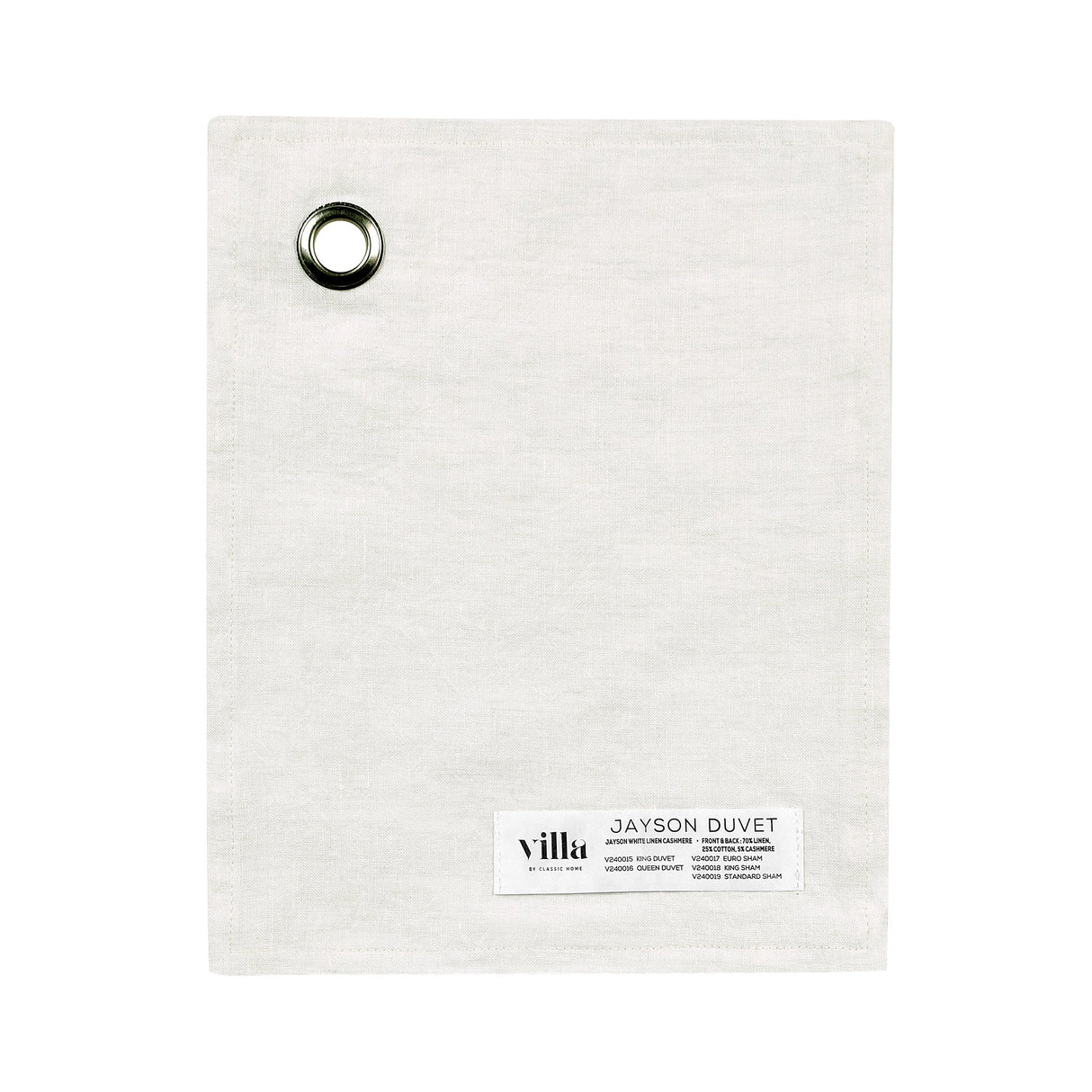 Jayson Quartz White Linen Cashmere Duvet Collection by Classic Home at Eve Furniture