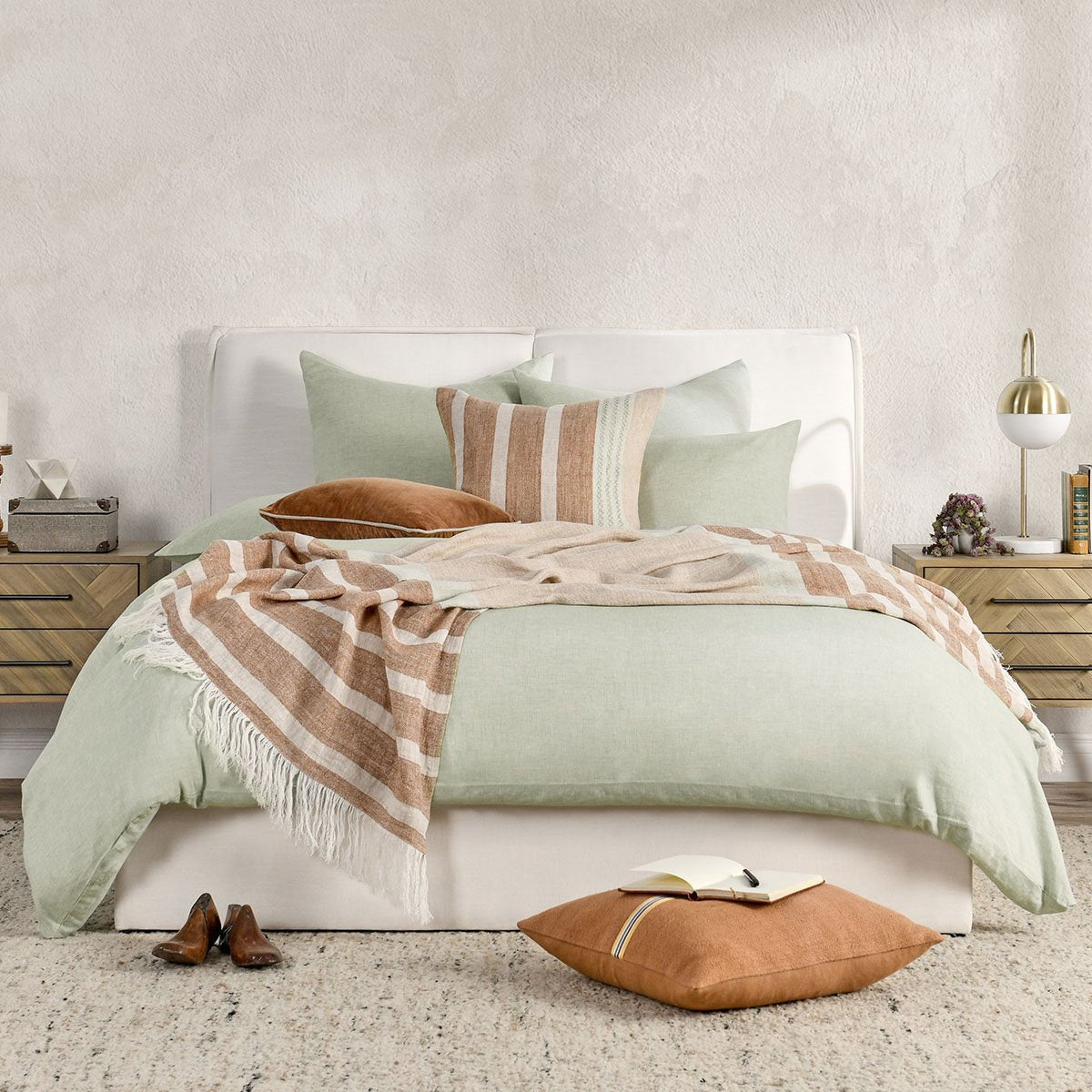Jayson Sagebrush Linen Cashmere Duvet Collection by Classic Home at Eve Furniture
