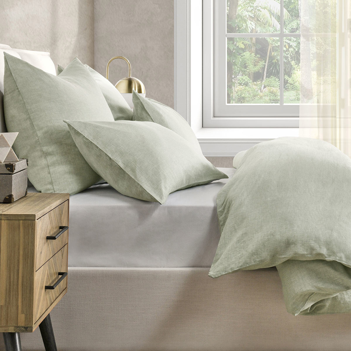 Jayson Sagebrush Linen Cashmere Duvet Collection by Classic Home at Eve Furniture