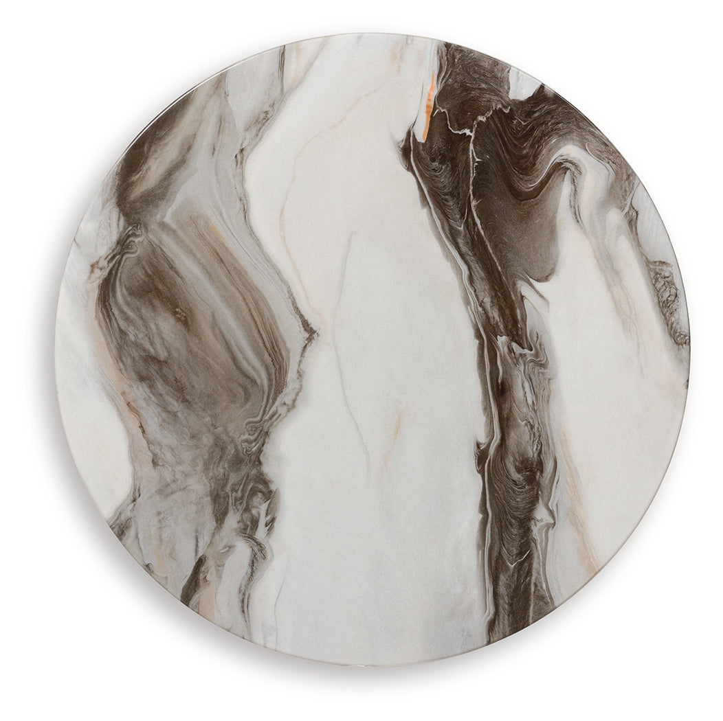 Jazmore Brown/Brass Finish End Table by Ashley at Eve Furniture