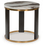 Jazmore Brown/Brass Finish End Table by Ashley at Eve Furniture
