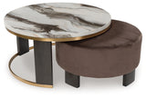 Jazmore Brown/Brass Finish Nesting Coffee Table (Set of 2) by Ashley at Eve Furniture