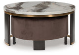 Jazmore Brown/Brass Finish Nesting Coffee Table (Set of 2) by Ashley at Eve Furniture