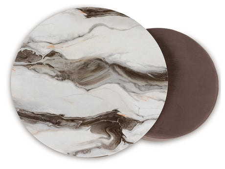 Jazmore Brown/Brass Finish Nesting Coffee Table (Set of 2) by Ashley at Eve Furniture