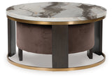 Jazmore Brown/Brass Finish Nesting Coffee Table (Set of 2) by Ashley at Eve Furniture