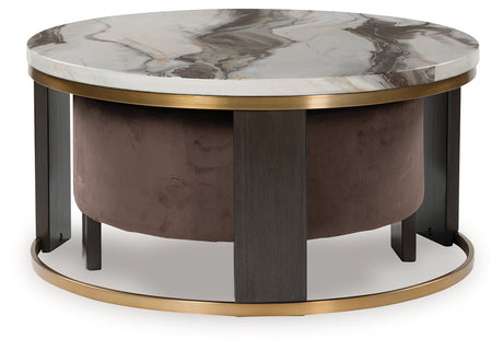 Jazmore Brown/Brass Finish Nesting Coffee Table (Set of 2) by Ashley at Eve Furniture