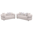 Jeanette Beige 2-Piece Fabric Upholstered Round Arm Living Room Set by Coaster at Eve Furniture