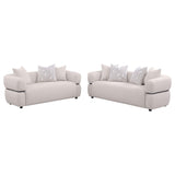 Jeanette Beige 2-Piece Fabric Upholstered Round Arm Living Room Set by Coaster at Eve Furniture