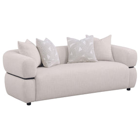 Jeanette Beige 84-inch Fabric Upholstered Round Arm Sofa by Coaster at Eve Furniture