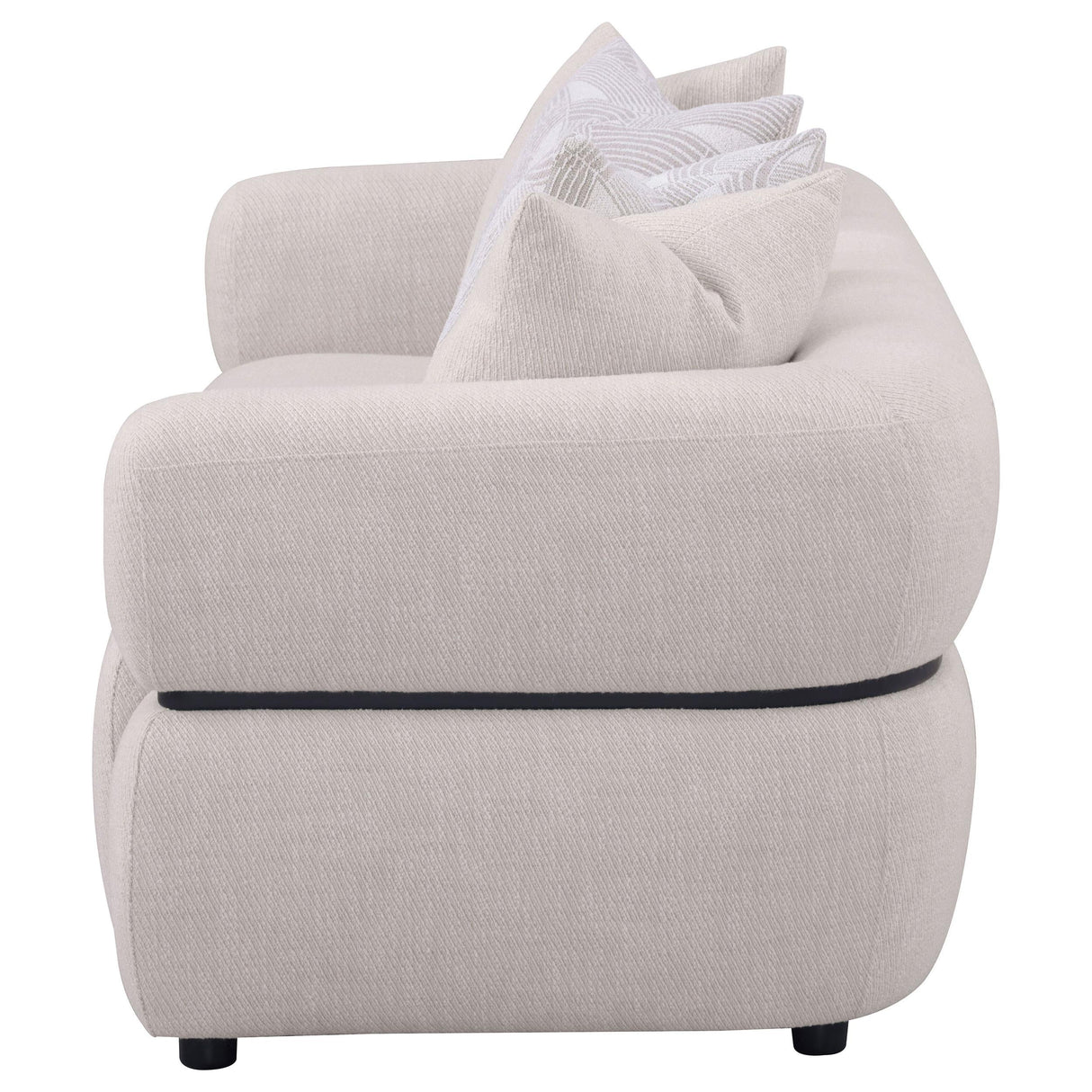 Jeanette Beige 84-inch Fabric Upholstered Round Arm Sofa by Coaster at Eve Furniture