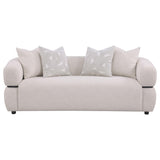 Jeanette Beige 84-inch Fabric Upholstered Round Arm Sofa by Coaster at Eve Furniture
