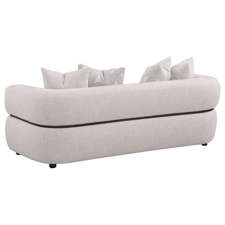 Jeanette Beige 84-inch Fabric Upholstered Round Arm Sofa by Coaster at Eve Furniture