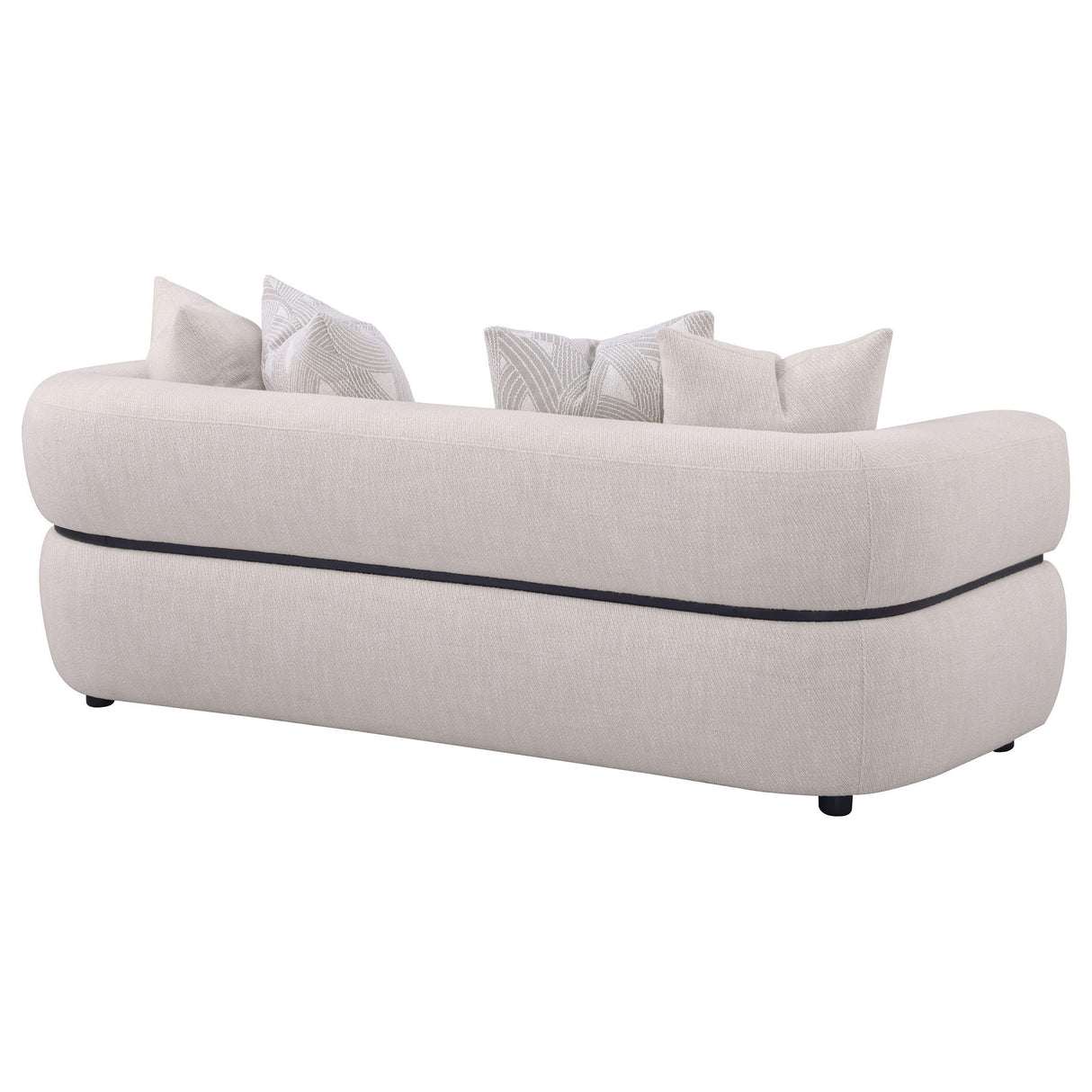 Jeanette Beige 84-inch Fabric Upholstered Round Arm Sofa by Coaster at Eve Furniture