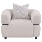 Jeanette Beige Fabric Upholstered Round Arm Accent Chair by Coaster at Eve Furniture