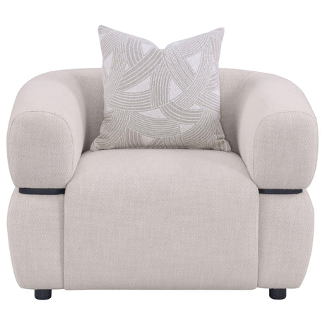 Jeanette Beige Fabric Upholstered Round Arm Accent Chair by Coaster at Eve Furniture