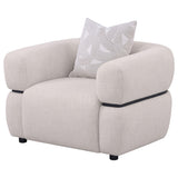 Jeanette Beige Fabric Upholstered Round Arm Accent Chair by Coaster at Eve Furniture