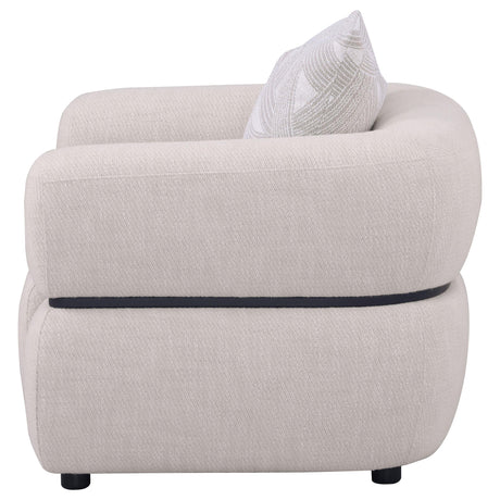 Jeanette Beige Fabric Upholstered Round Arm Accent Chair by Coaster at Eve Furniture