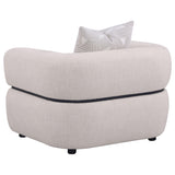 Jeanette Beige Fabric Upholstered Round Arm Accent Chair by Coaster at Eve Furniture