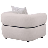 Jeanette Beige Fabric Upholstered Round Arm Accent Chair by Coaster at Eve Furniture