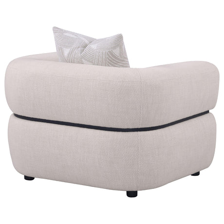 Jeanette Beige Fabric Upholstered Round Arm Accent Chair by Coaster at Eve Furniture