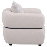 Jeanette Beige Fabric Upholstered Round Arm Accent Chair by Coaster at Eve Furniture