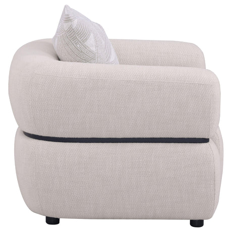 Jeanette Beige Fabric Upholstered Round Arm Accent Chair by Coaster at Eve Furniture