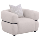 Jeanette Beige Fabric Upholstered Round Arm Accent Chair by Coaster at Eve Furniture