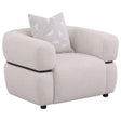 Jeanette Beige Fabric Upholstered Round Arm Accent Chair by Coaster at Eve Furniture