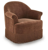 Jeanwell Clay Swivel Accent Chair by Ashley at Eve Furniture