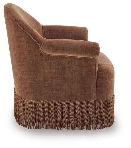 Jeanwell Clay Swivel Accent Chair by Ashley at Eve Furniture