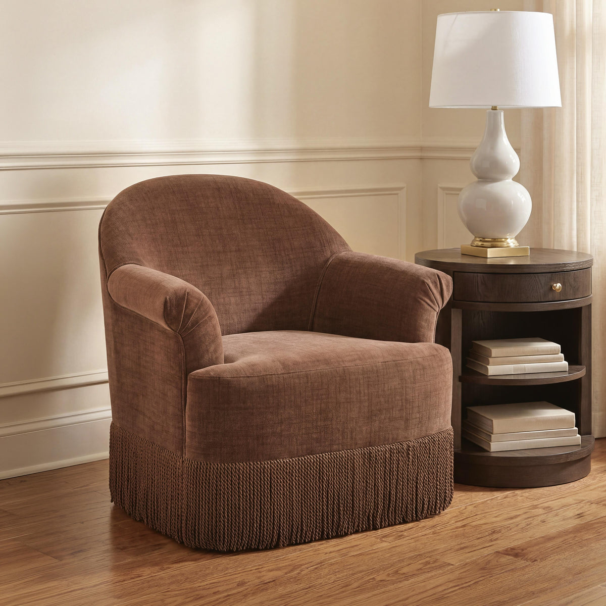 Jeanwell Clay Swivel Accent Chair by Ashley at Eve Furniture