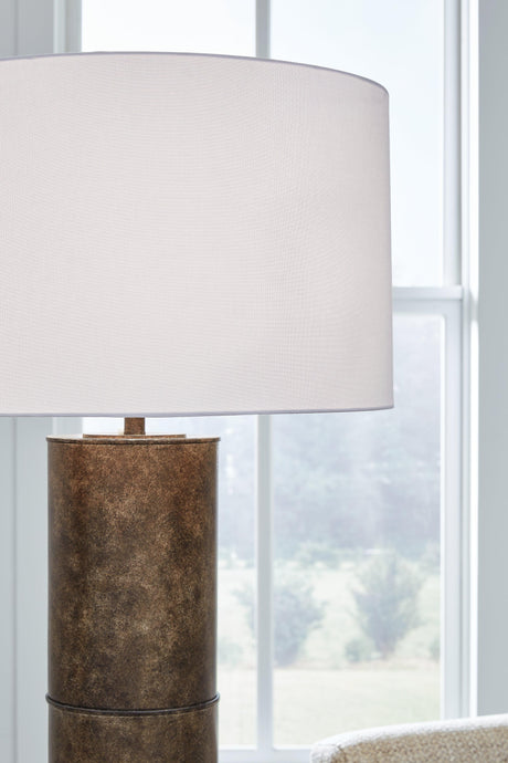 Jebson Dark Bronze Finish Floor Lamp by Ashley at Eve Furniture