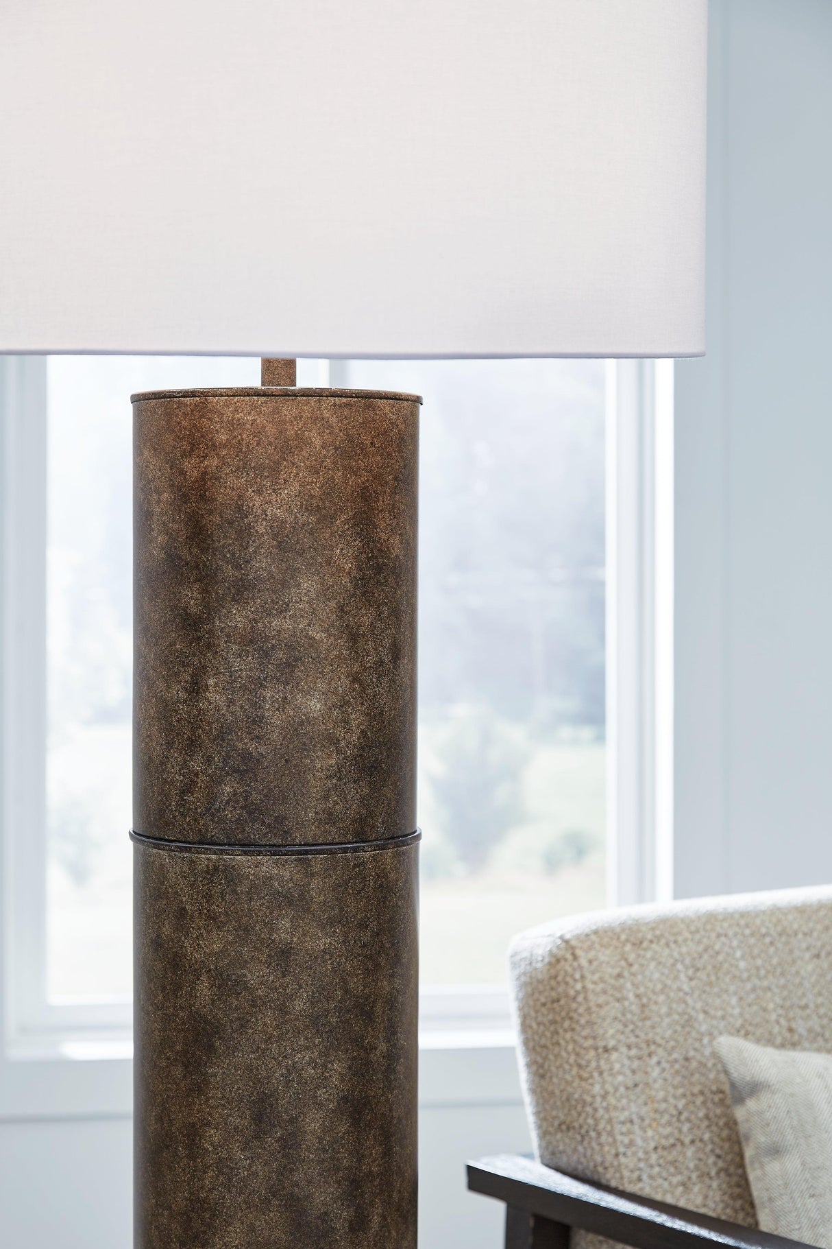 Jebson Dark Bronze Finish Floor Lamp by Ashley at Eve Furniture