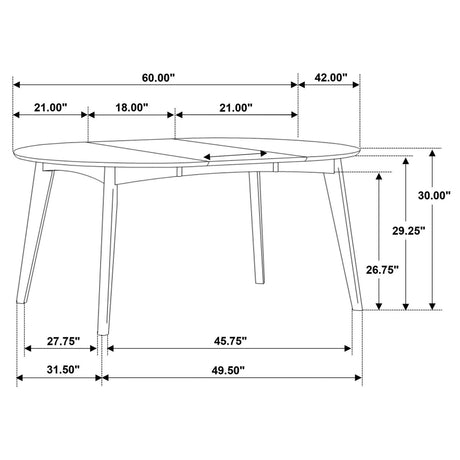 Jedda Dark Walnut/Black 5-piece Oval Dining Table Set by Coaster at Eve Furniture