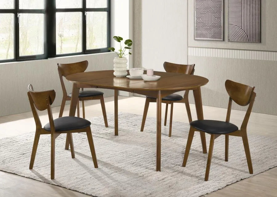 Jedda Dark Walnut/Black 5-piece Oval Dining Table Set by Coaster at Eve Furniture