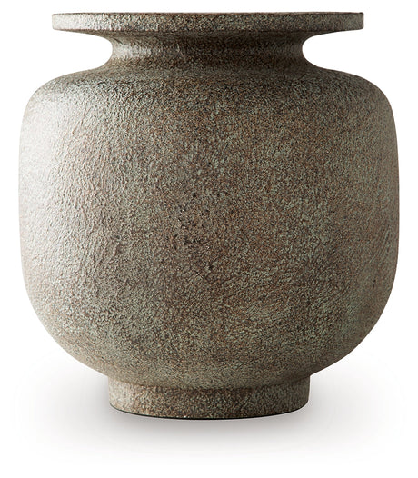 Jedwick Gray/Brown Vase by Ashley at Eve Furniture