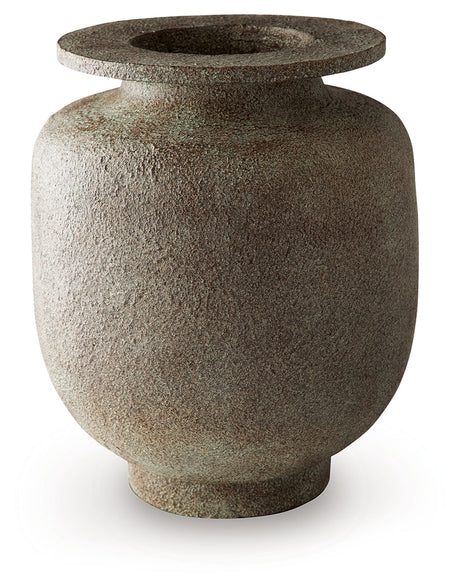 Jedwick Gray/Brown Vase by Ashley at Eve Furniture