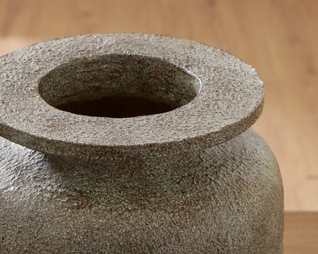 Jedwick Gray/Brown Vase by Ashley at Eve Furniture