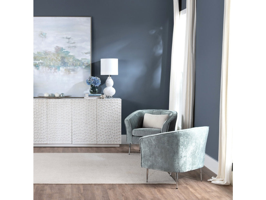 Jefferson Gray/Silver Accent Chair by Crestview at Eve Furniture