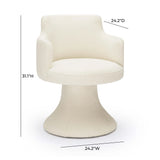 Jeffree Cream Performance Boucle Swivel Dining Chair by TOV Furniture at Eve Furniture