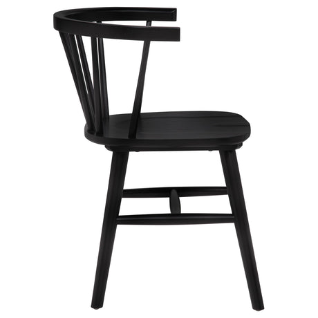 Jeffries Black Windsor Wood Dining Side Chair (Set of 2) by Coaster at Eve Furniture