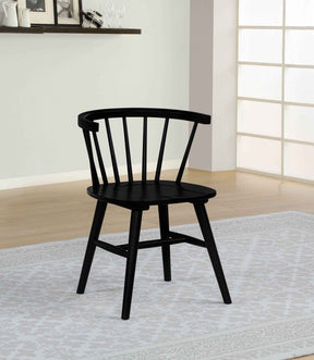 Jeffries Black Windsor Wood Dining Side Chair (Set of 2) by Coaster at Eve Furniture