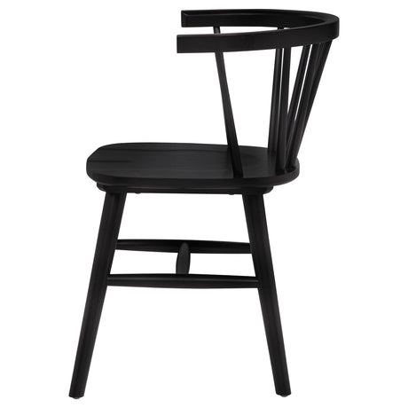 Jeffries Black Windsor Wood Dining Side Chair (Set of 2) by Coaster at Eve Furniture