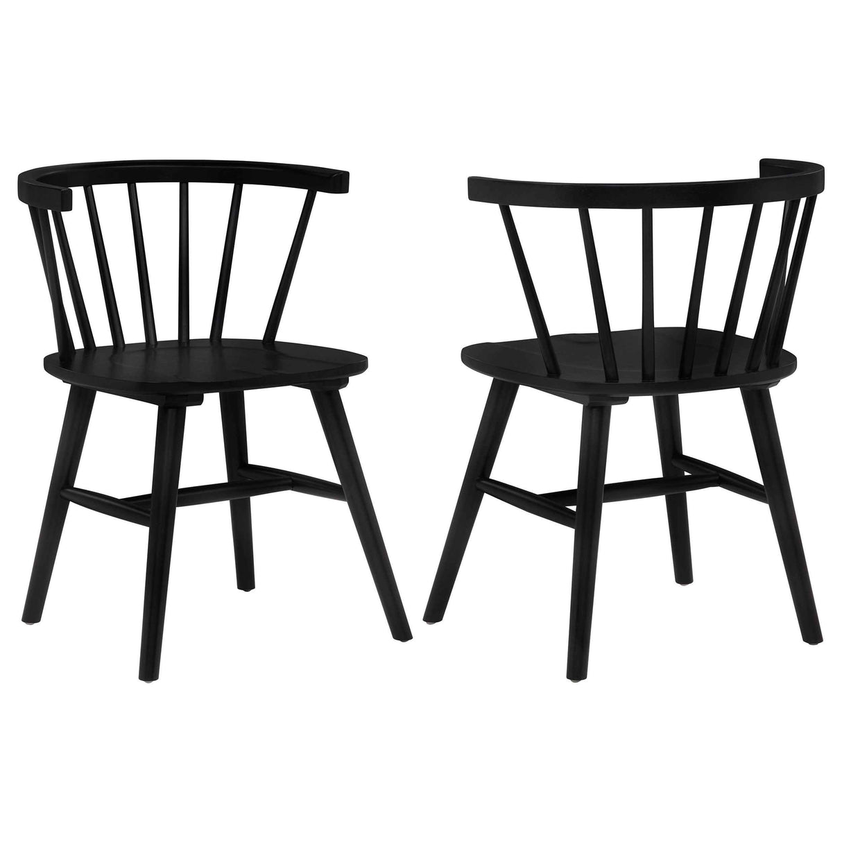 Jeffries Black Windsor Wood Dining Side Chair (Set of 2) by Coaster at Eve Furniture
