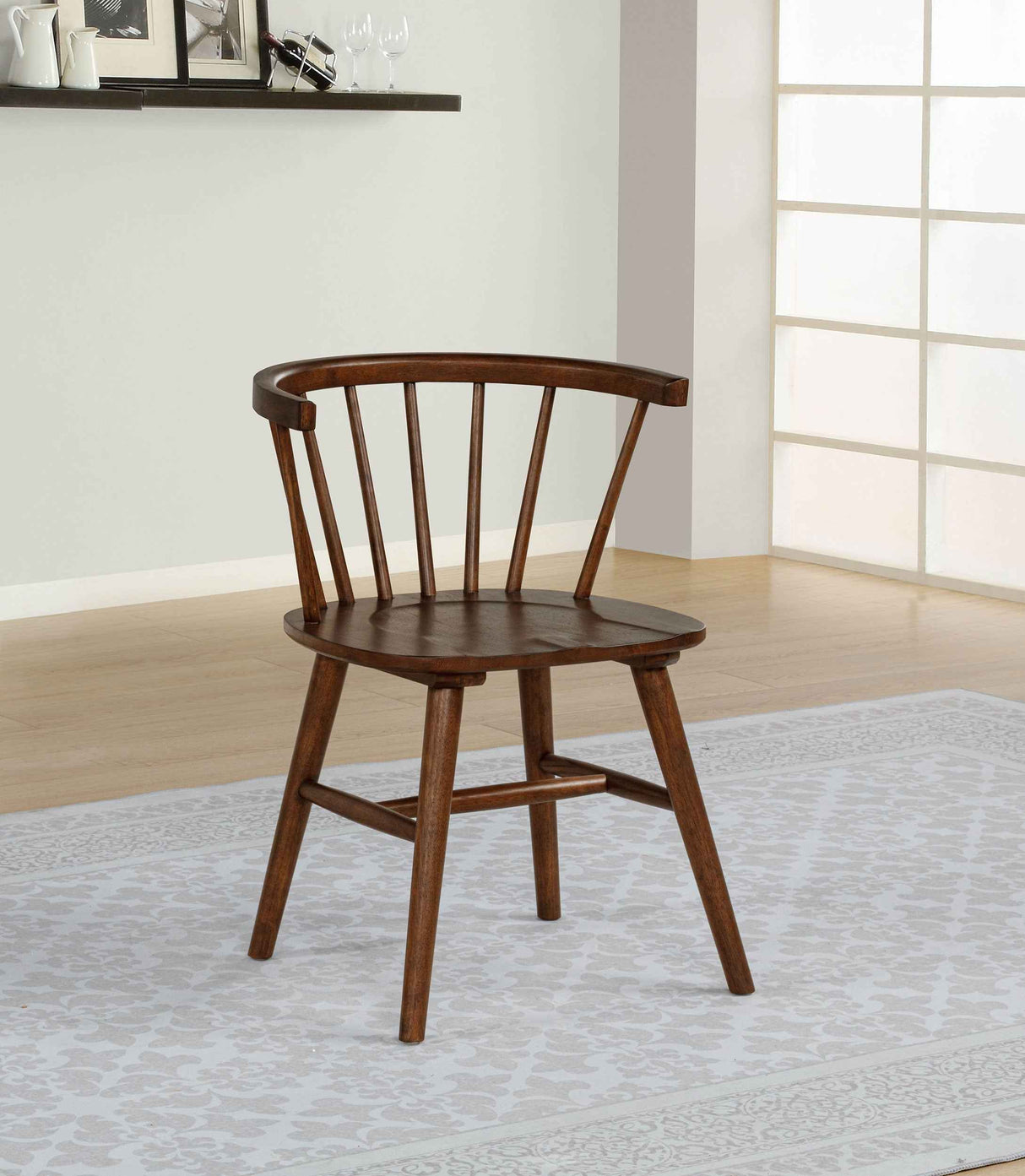 Jeffries Walnut Windsor Wood Dining Side Chair (Set of 2) by Coaster at Eve Furniture