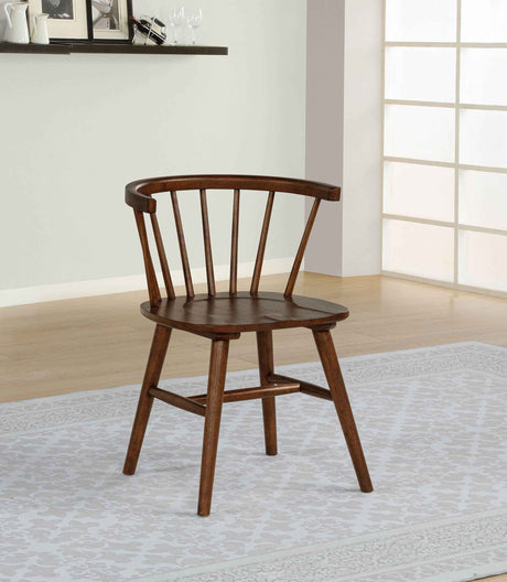 Jeffries Walnut Windsor Wood Dining Side Chair (Set of 2) by Coaster at Eve Furniture