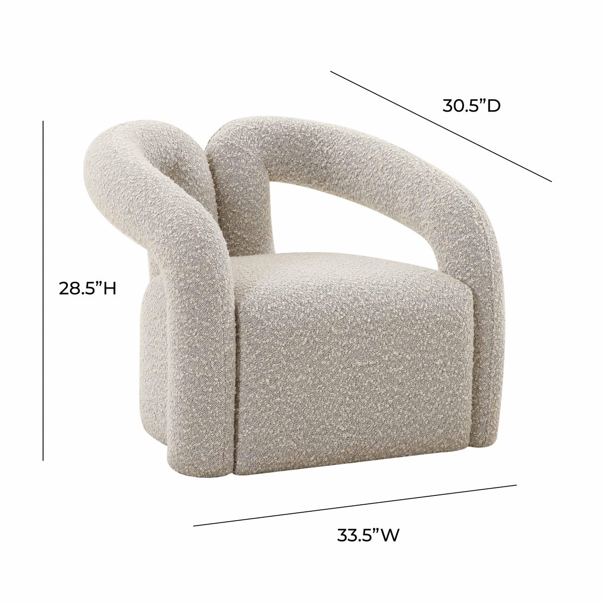 Jenn Speckled Boucle Accent Chair by TOV Furniture at Eve Furniture